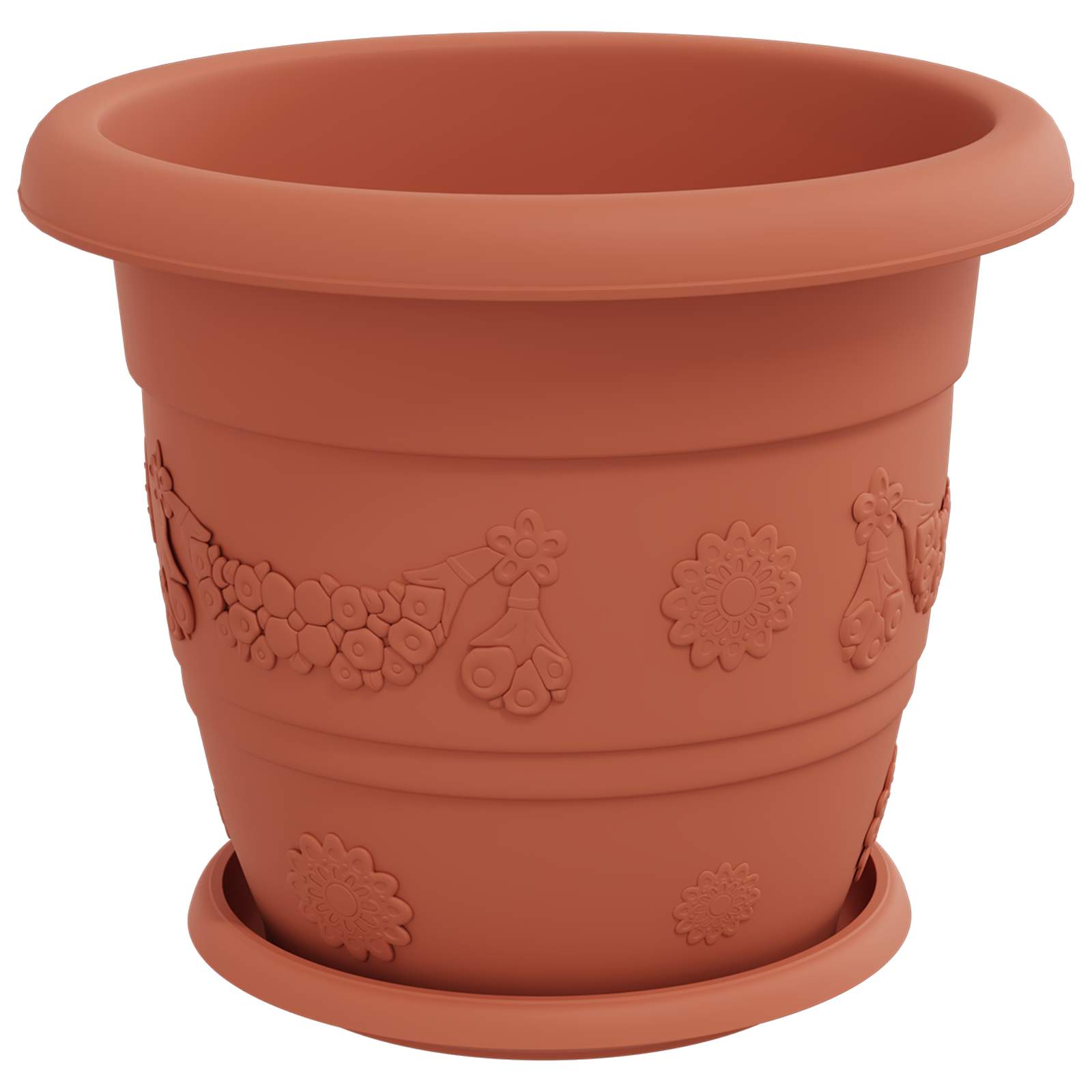 Vidaxl plantenpotten 24 st baksteenrood ø 30 x 25 cm kunststof