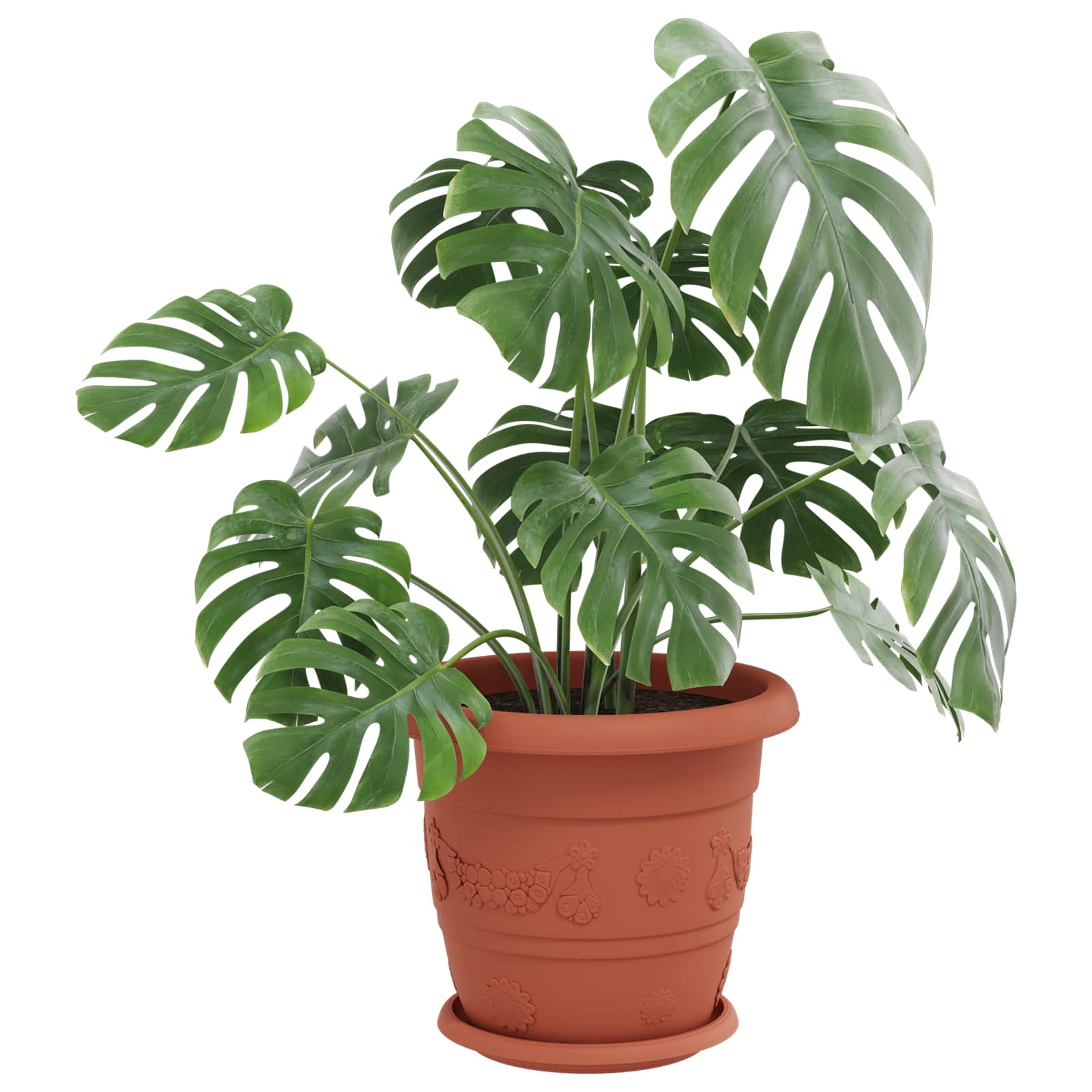 Vidaxl plantenpotten 24 st baksteenrood ø 30 x 25 cm kunststof