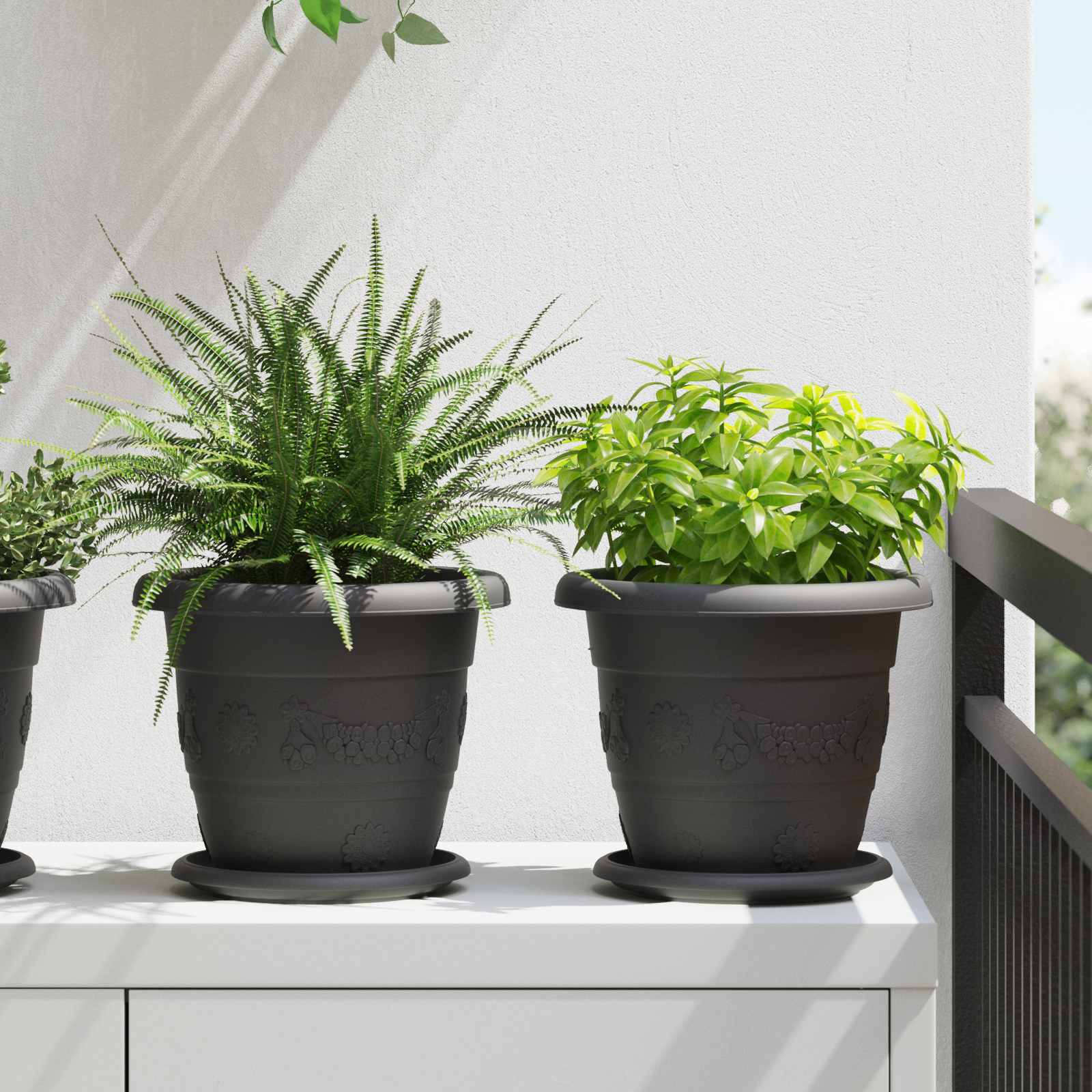 Vidaxl plantenpotten 24 pcs zwart ø 26 x 21.5 cm kunststof