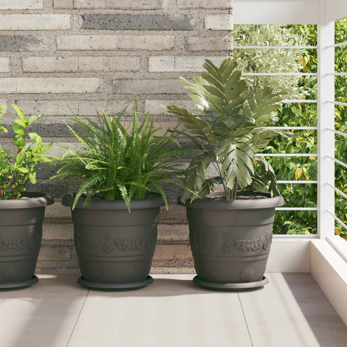 Vidaxl plantenpotten 24 st zwart ø 30 x 25 cm kunststof