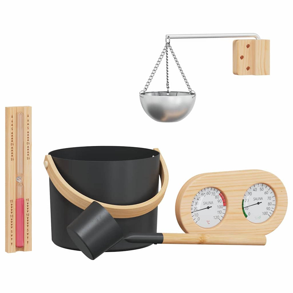 Vidaxl sauna accessoire set 5 pcs zwart