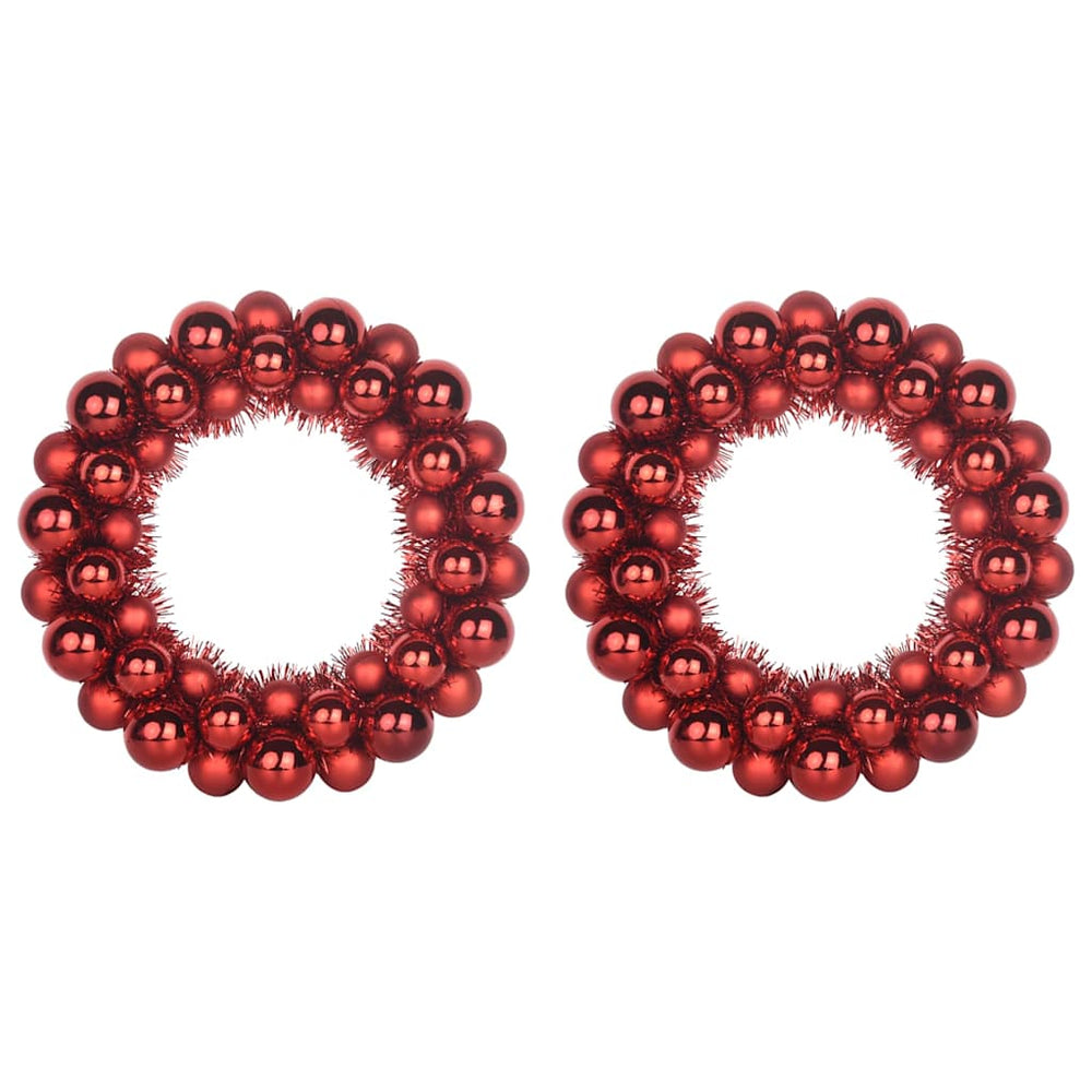 Vidaxl kerstbal kransen 2 pcs rood 33 x 33 x 7 cm polystyreen