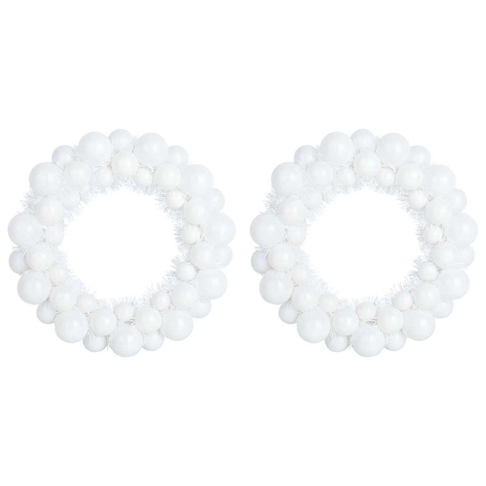 Vidaxl kerstbal kransen 2 pcs wit 33 x 33 x 7 cm polystyreen