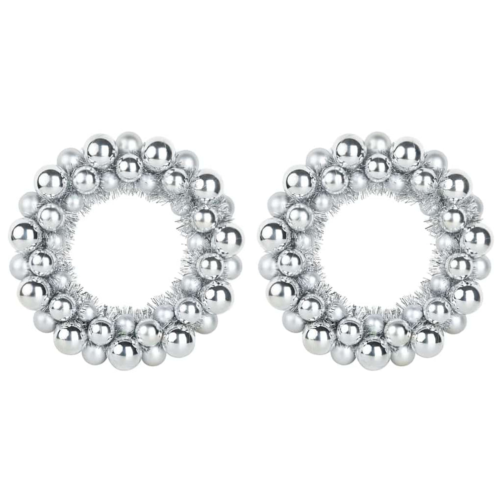Vidaxl kerstbal kransen 2 pcs zilver 33 x 33 x 7 cm polystyreen