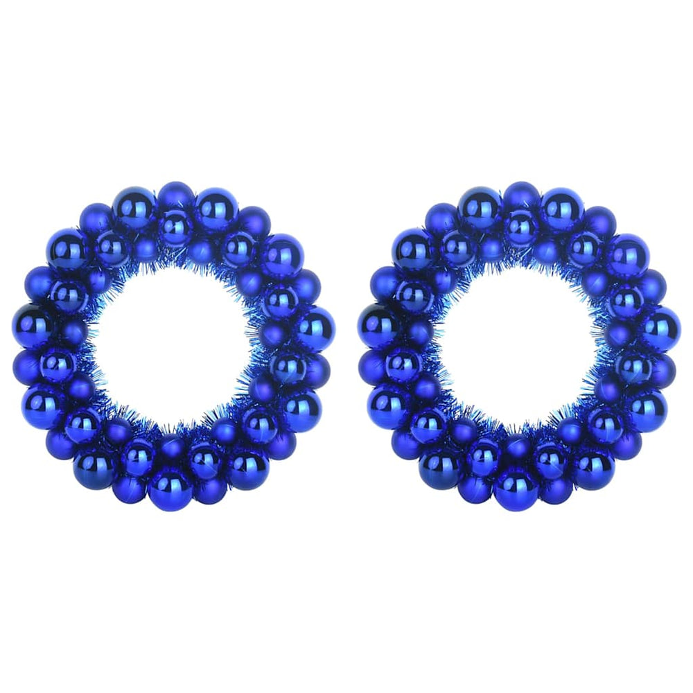 Vidaxl kerstbal kransen 2 pcs blauw 33 x 33 x 7 cm polystyreen