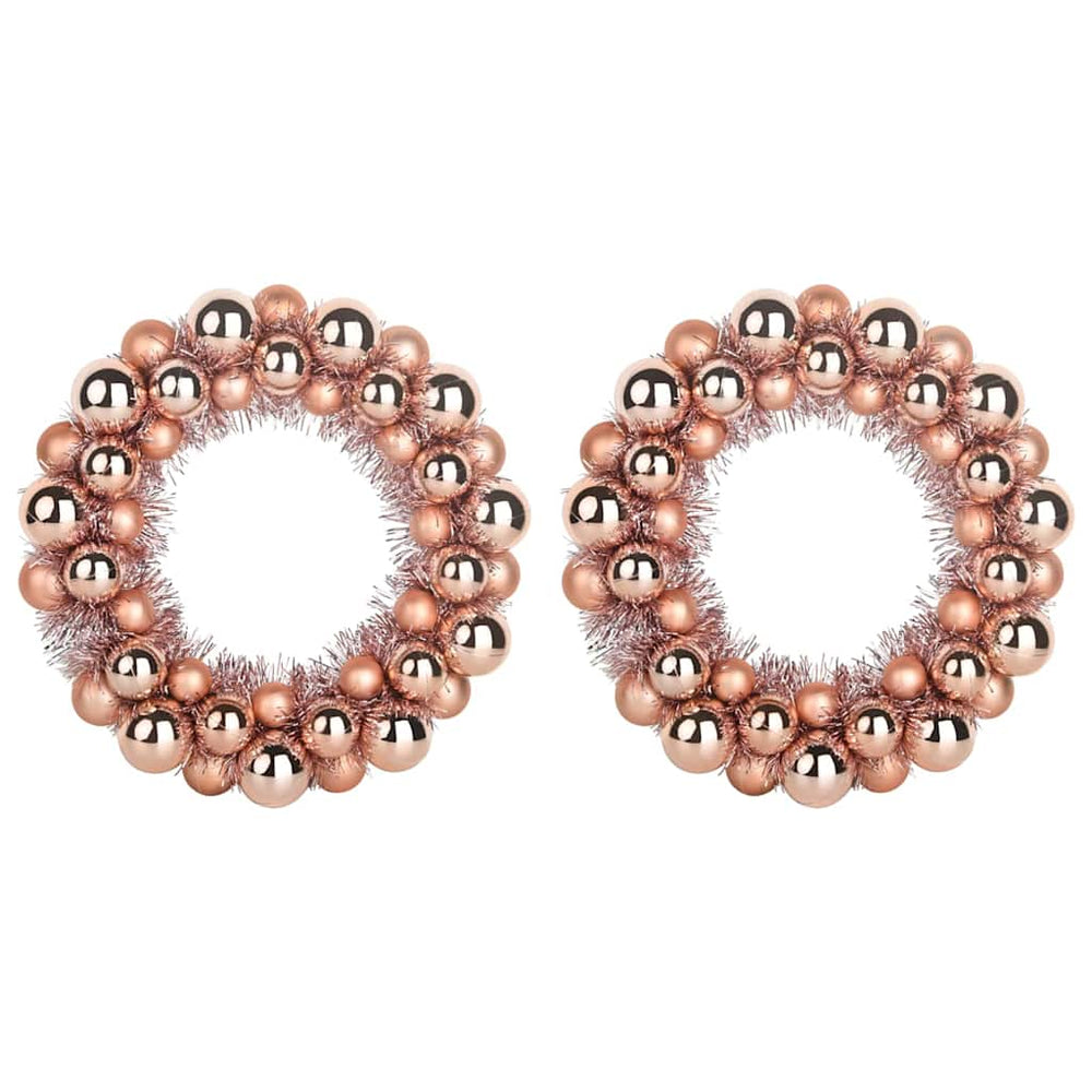 Vidaxl kerstbal kransen 2 pcs rose gold 33 x 33 x 7 cm polystyreen