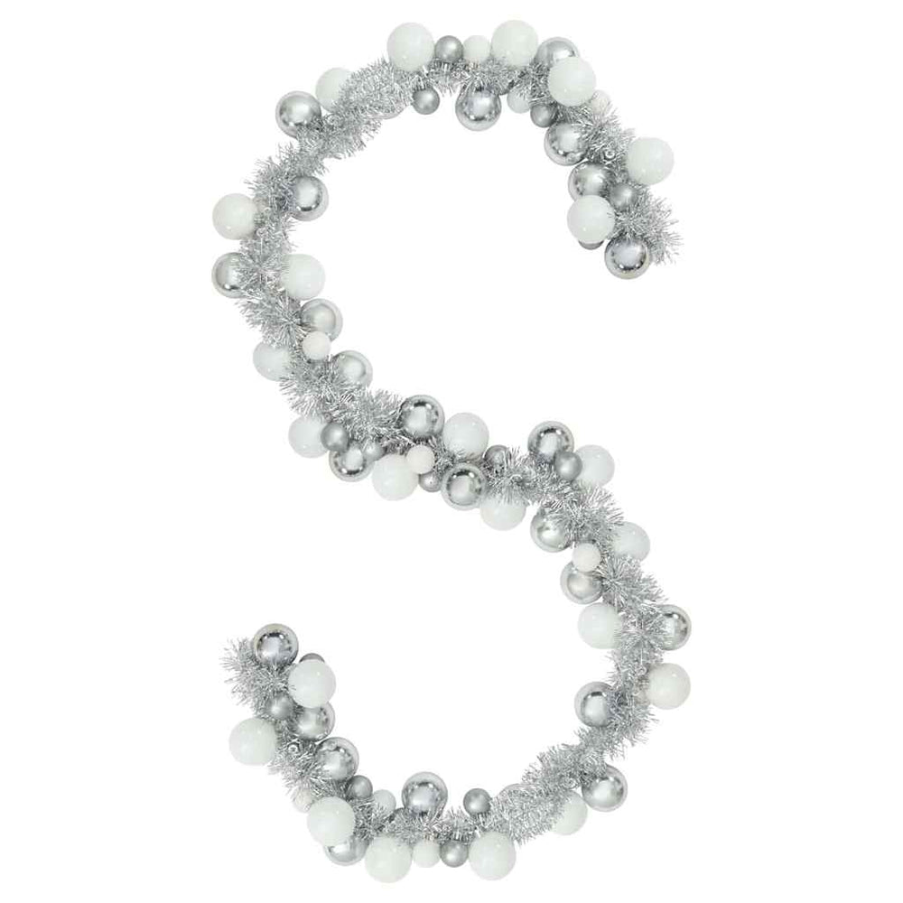 Vidaxl kerstbal guirlande wit en zilver 186 cm polystyreen