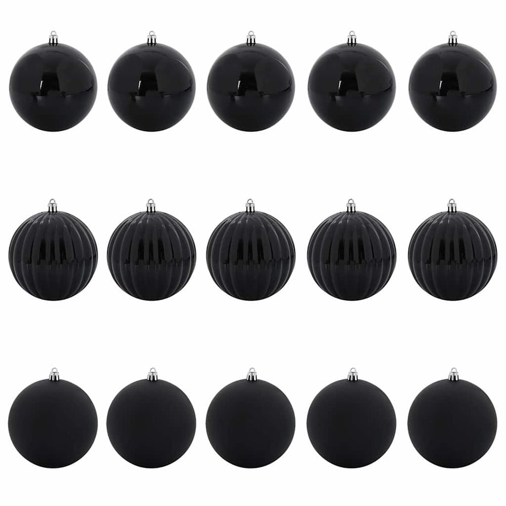 Vidaxl kerstballenset xl 15 pcs zwart kunststof
