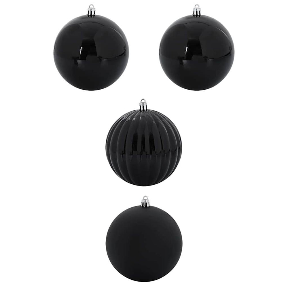 Vidaxl kerstbalset xxl 4 pcs zwart kunststof