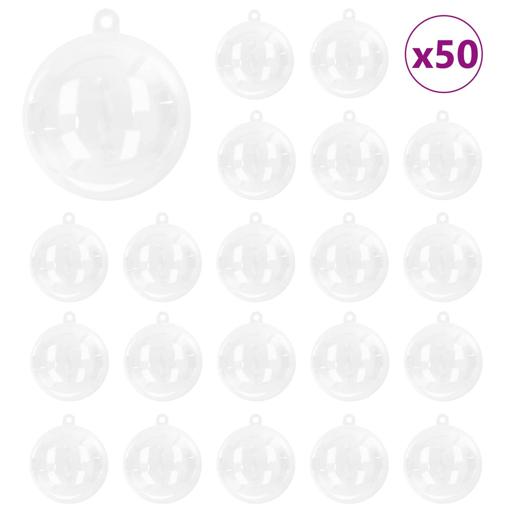 Vidaxl kerstbal set 50 pcs doorzichtig ø 5 cm