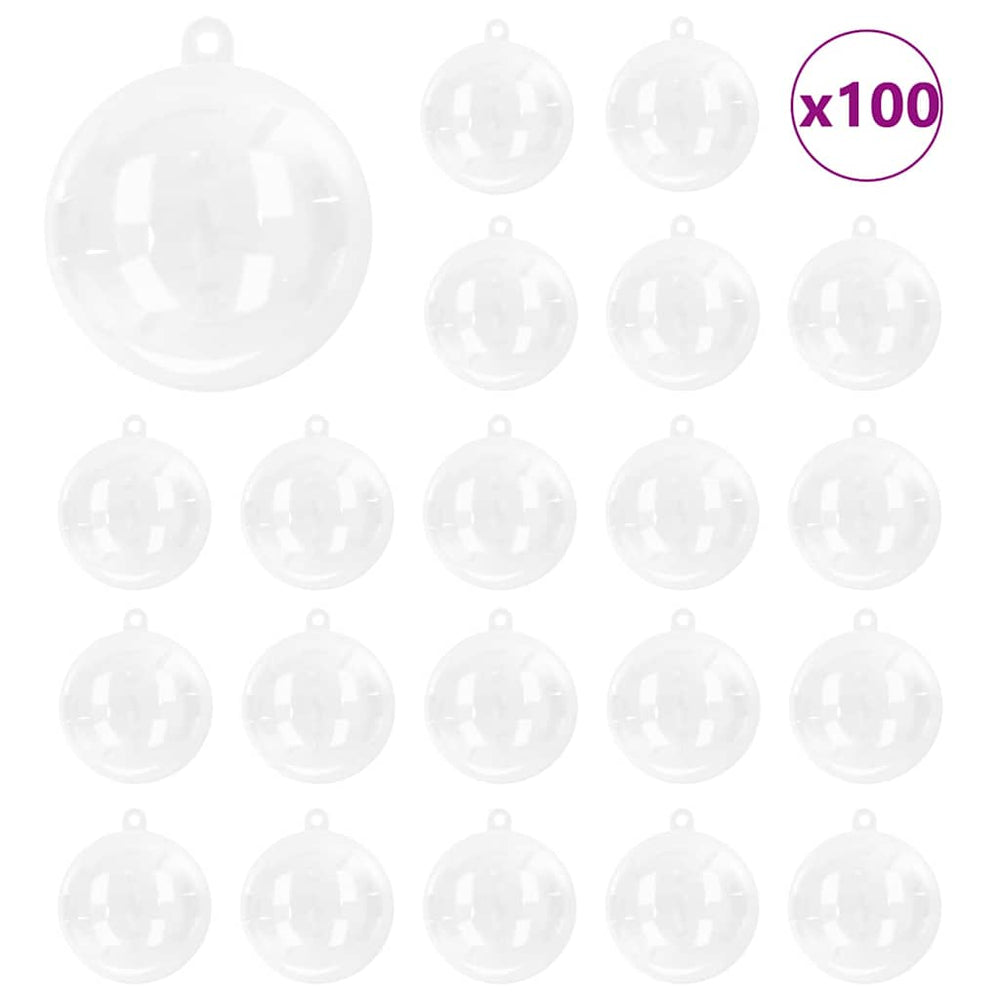 Vidaxl kerstbal set 100 pcs doorzichtig ø 8 cm