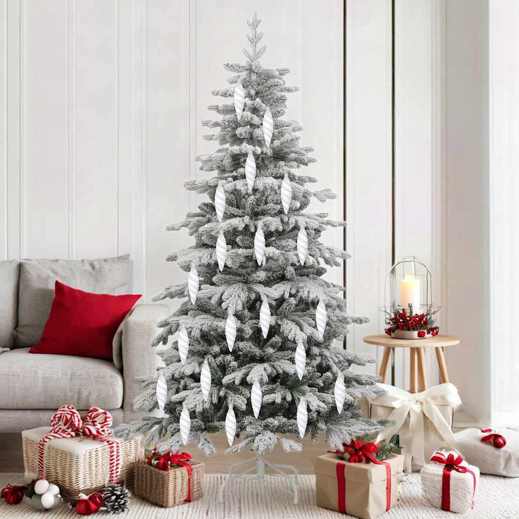 Vidaxl kerst spiralvorm bal 40 pcs wit kunststof