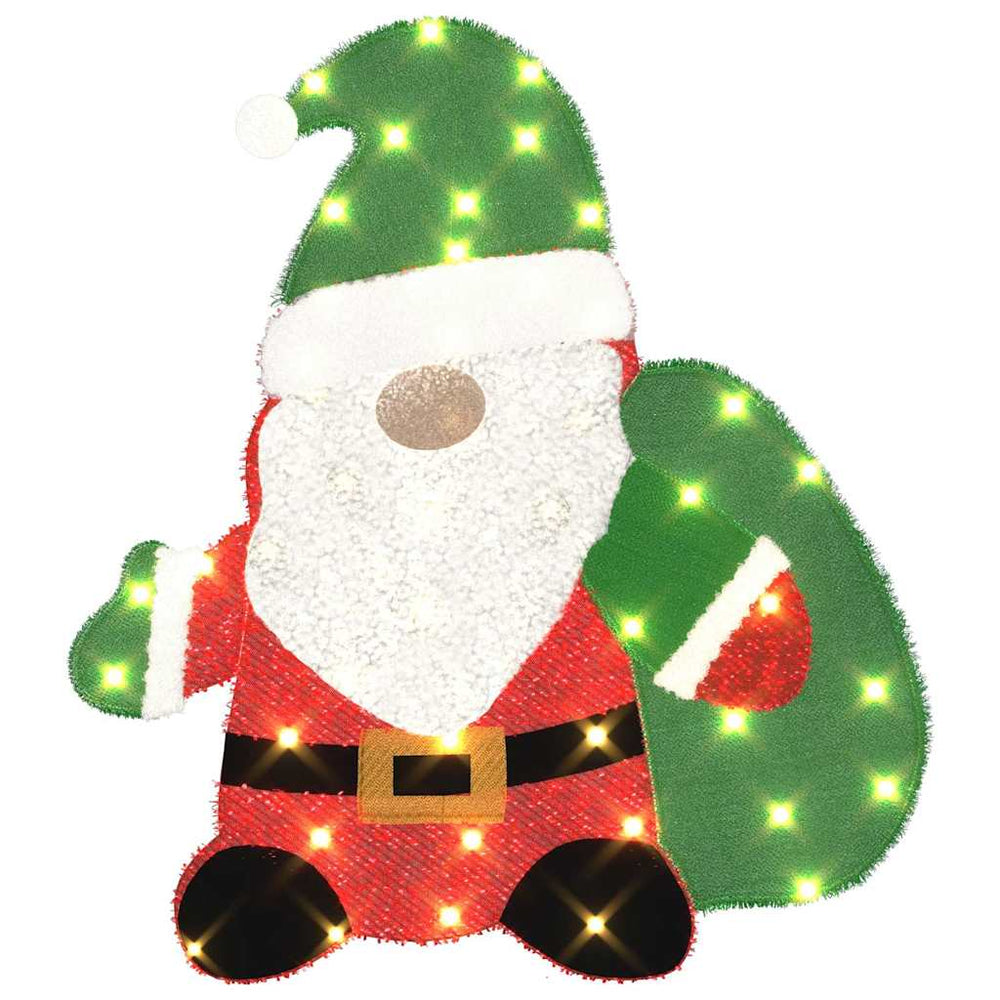 Vidaxl verlichte kerstman met 60 led warmwit 70 x 62 cm lurexfabric