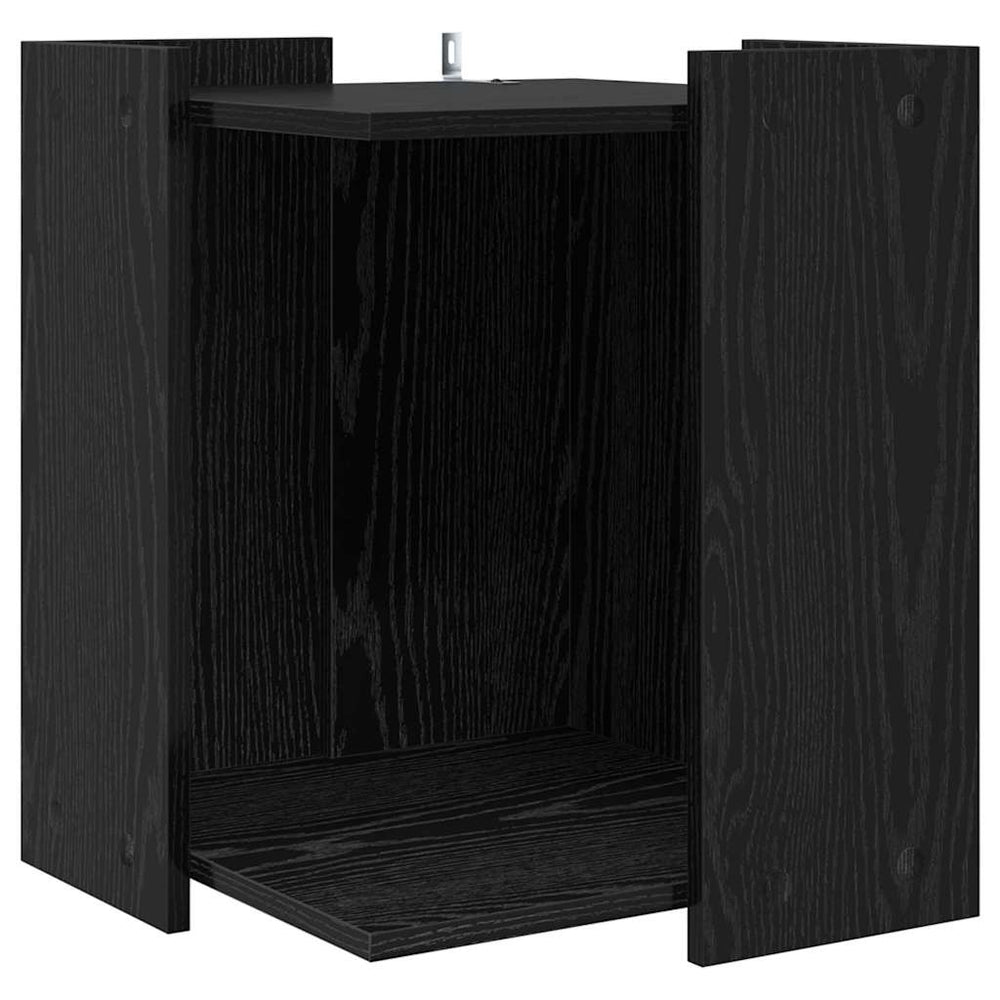 Vidaxl kattenbak omheining zwart eiken 42 x 42 x 51 cm bewerkt hout