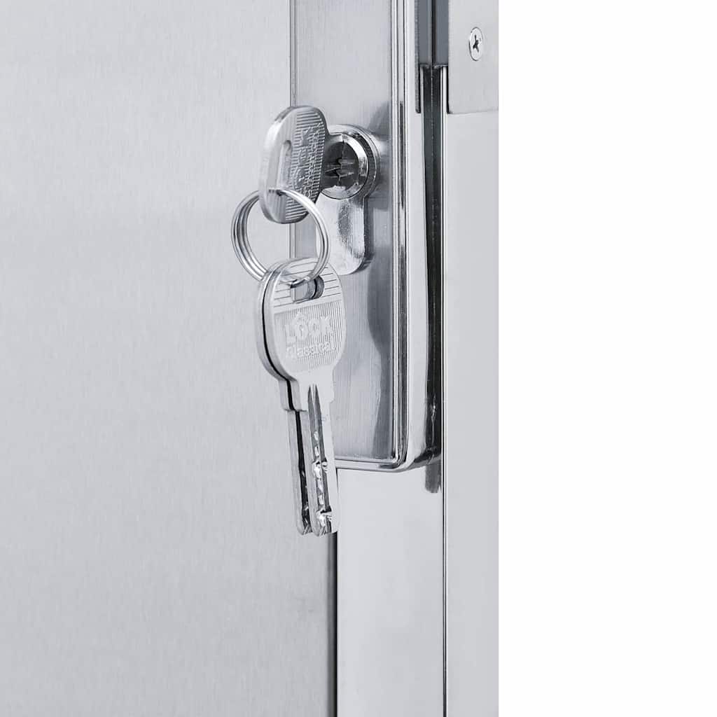 Vidaxl tuinpoort met slot zilver 100 x 75 cm roestvrij staal