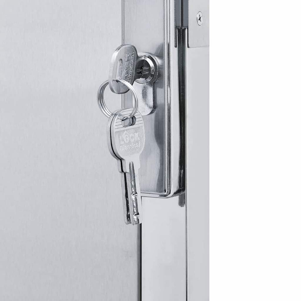 Vidaxl tuinpoort met slot zilver 100 x 75 cm roestvrij staal