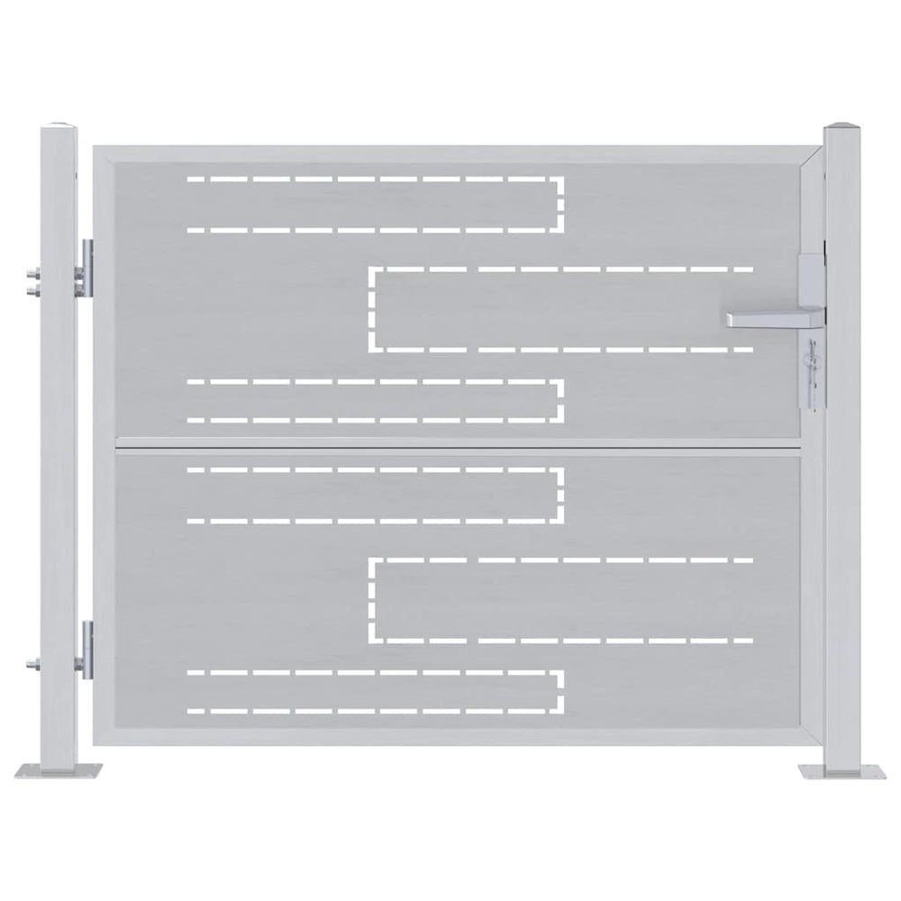 Vidaxl tuinpoort met slot zilver 100 x 75 cm roestvrij staal