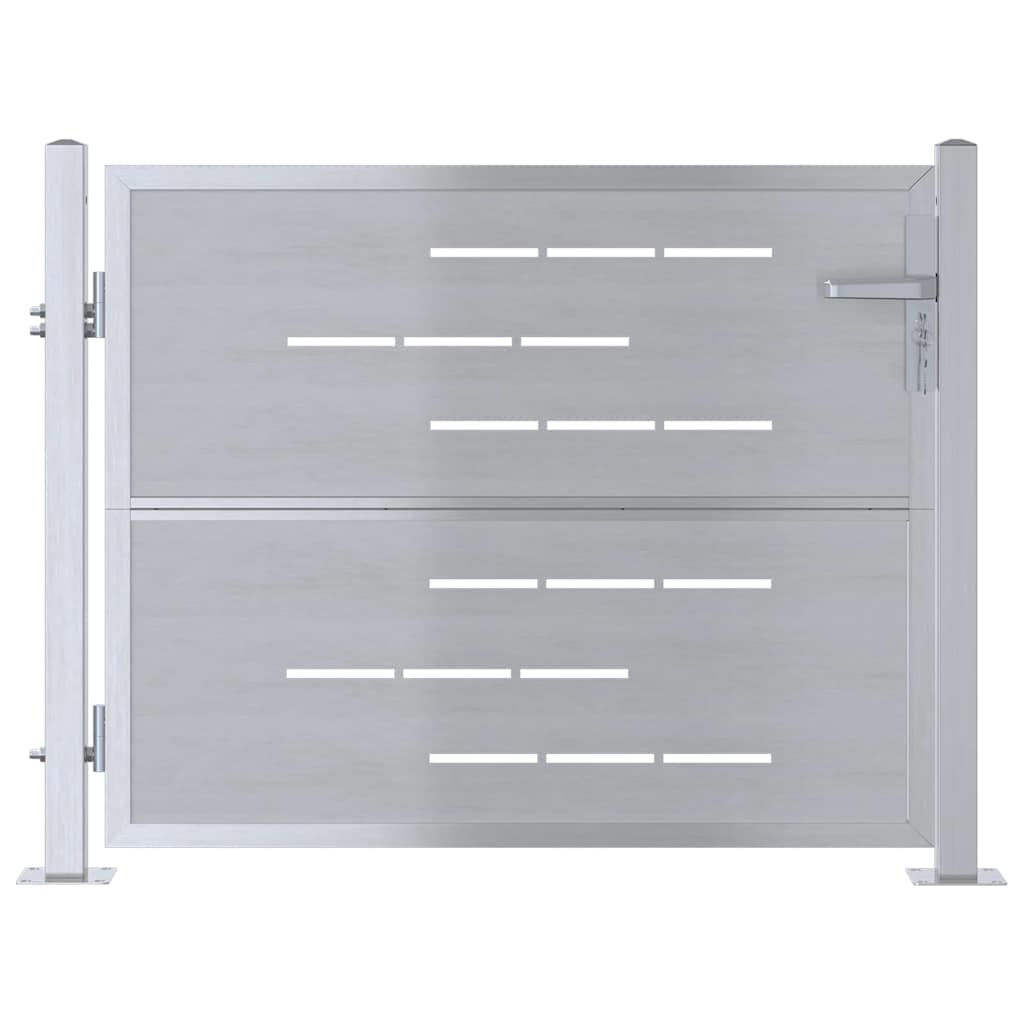 Vidaxl tuinpoort met slot zilver 100 x 75 cm roestvrij staal