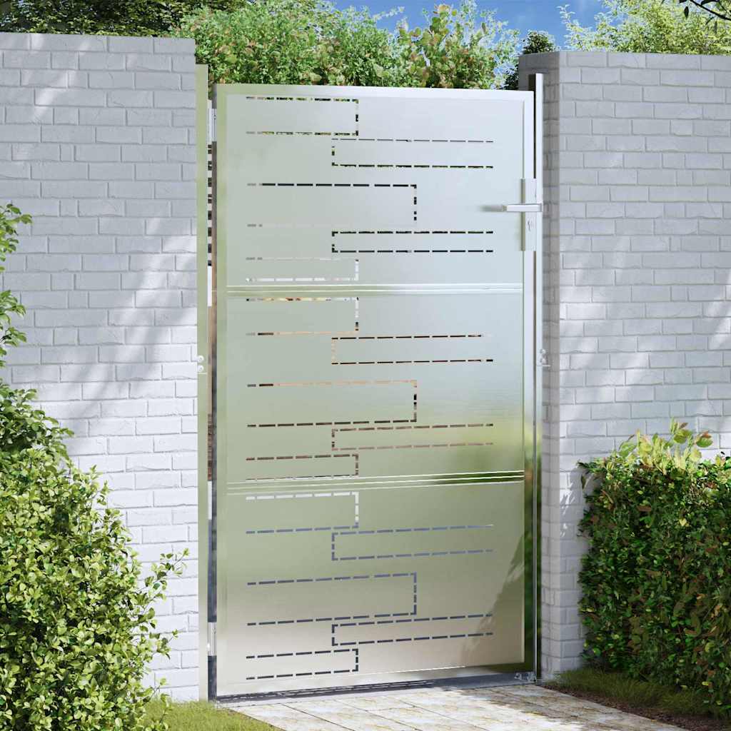 Vidaxl tuinpoort met slot zilver 100 x 125 cm roestvrij staal