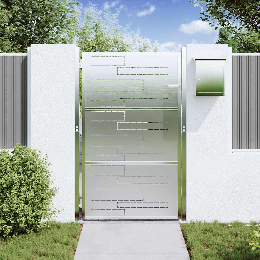 Vidaxl tuinpoort met slot zilver 100 x 125 cm roestvrij staal