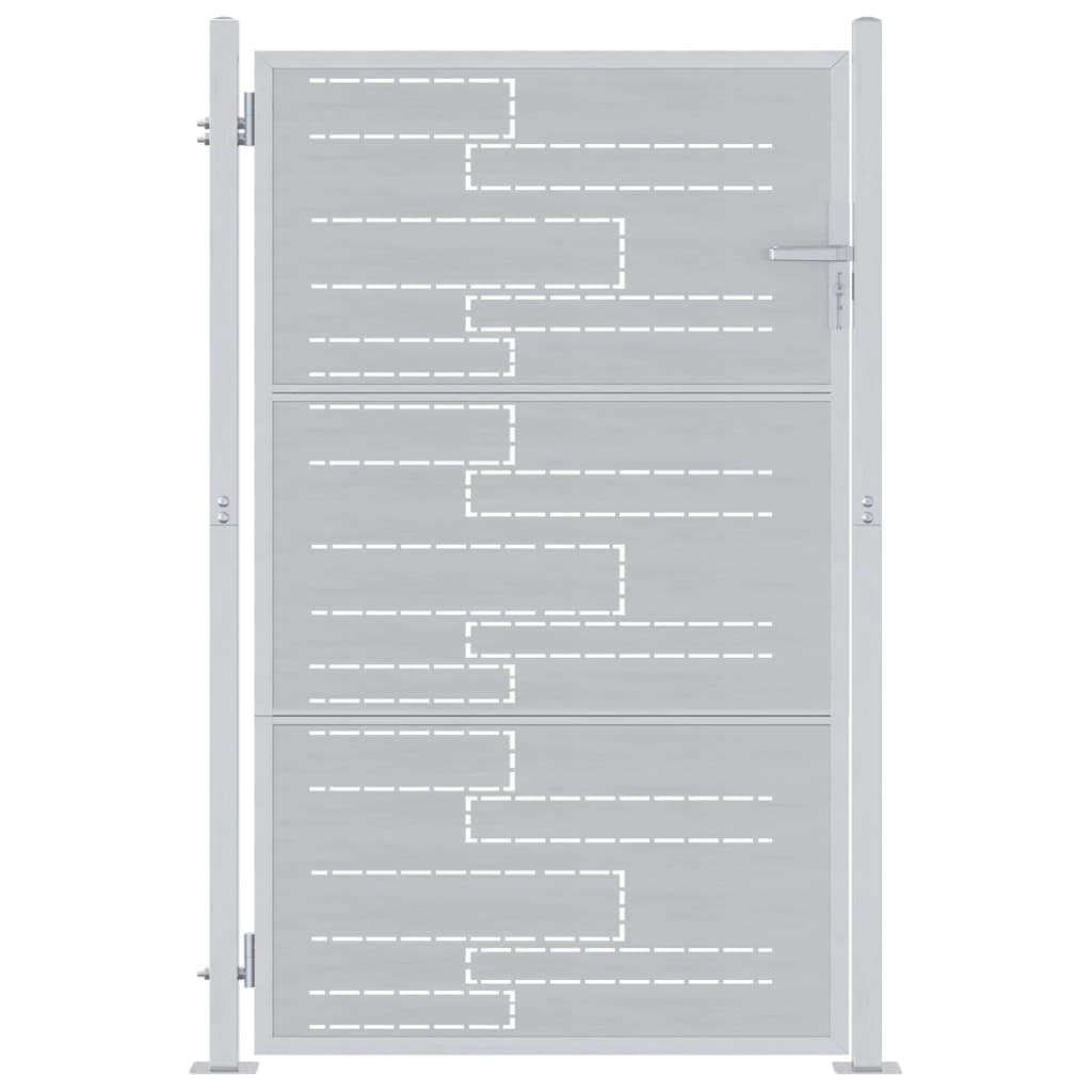 Vidaxl tuinpoort met slot zilver 100 x 125 cm roestvrij staal