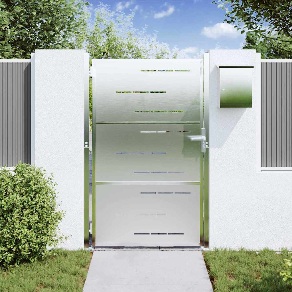 Vidaxl tuinpoort met slot zilver 100 x 125 cm roestvrij staal