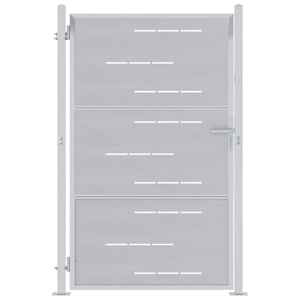 Vidaxl tuinpoort met slot zilver 100 x 125 cm roestvrij staal