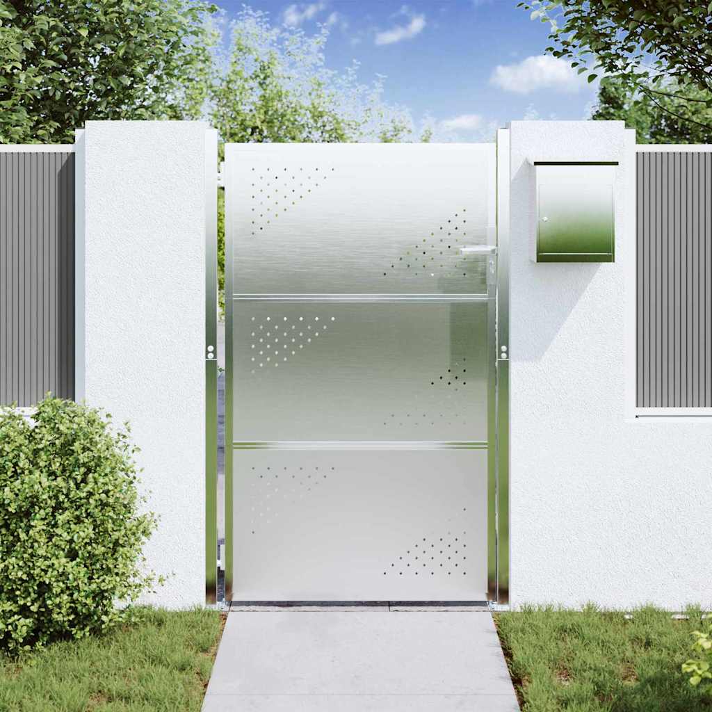 Vidaxl tuinpoort met slot zilver 100 x 125 cm roestvrij staal