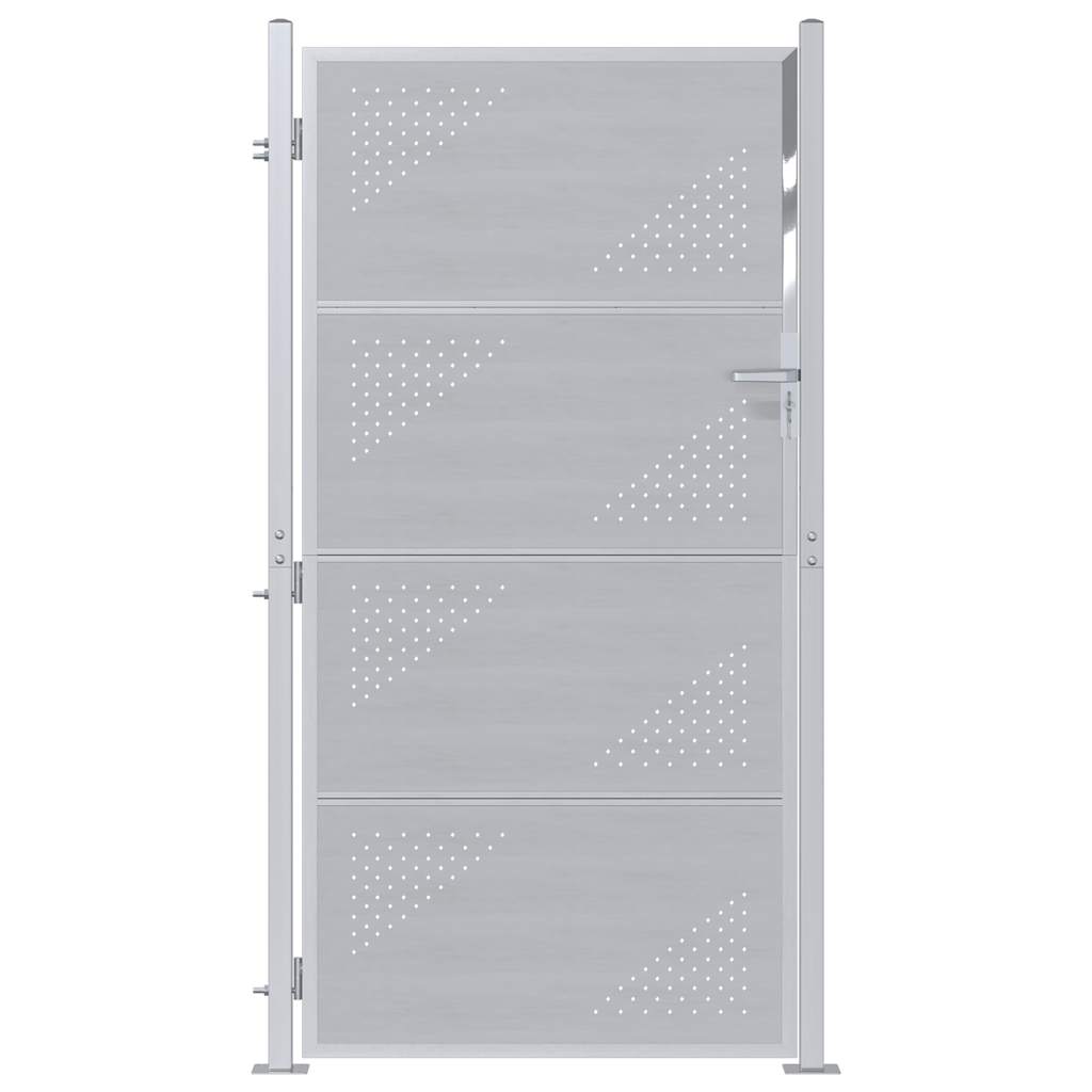 Vidaxl tuinpoort met slot zilver 96 x 200 cm roestvrij staal