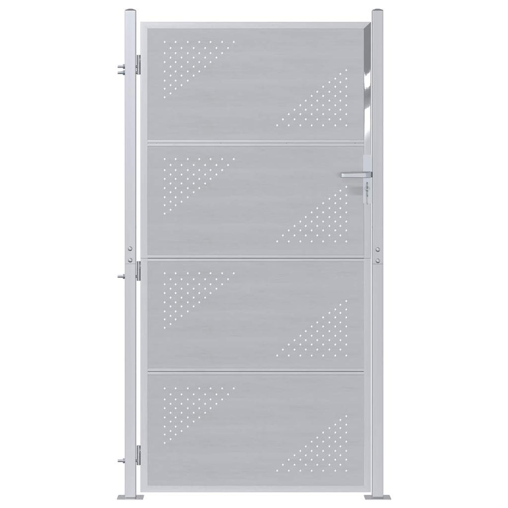 Vidaxl tuinpoort met slot zilver 96 x 200 cm roestvrij staal