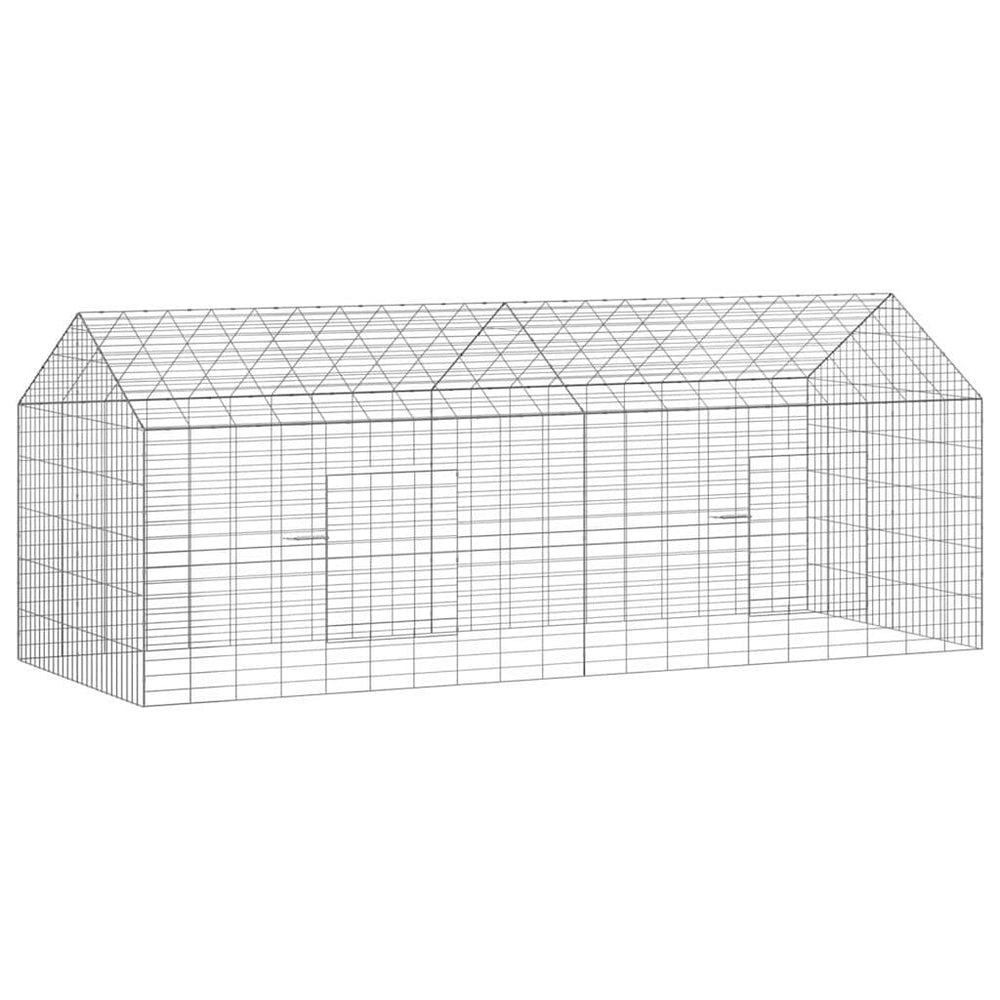 Vidaxl konijnenkooi zilver 400 x 78 x 78 cm gegalvaniseerd staal
