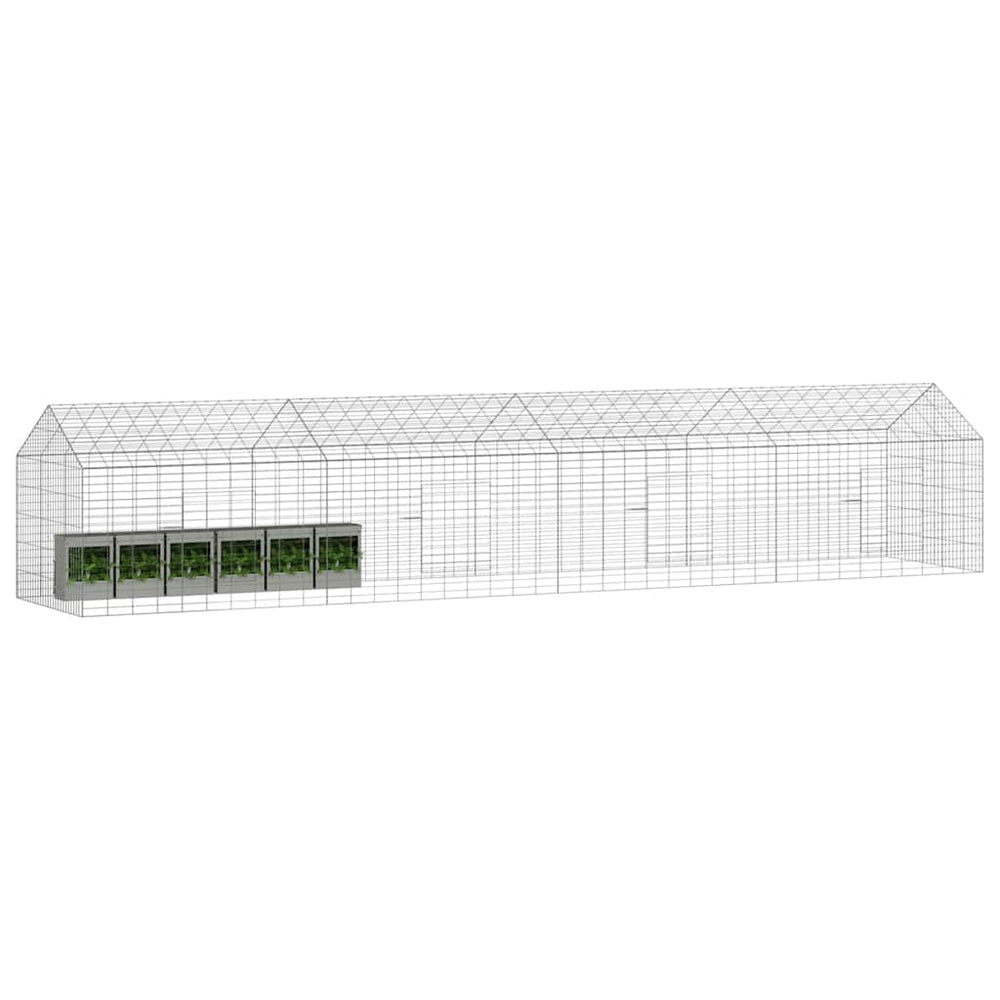 Vidaxl konijnenkooi zilver 400 x 78 x 78 cm gegalvaniseerd staal