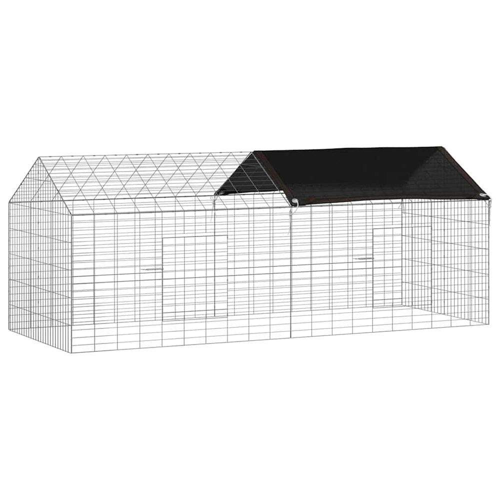 Vidaxl konijnenkooi zilver 400 x 78 x 78 cm gegalvaniseerd staal