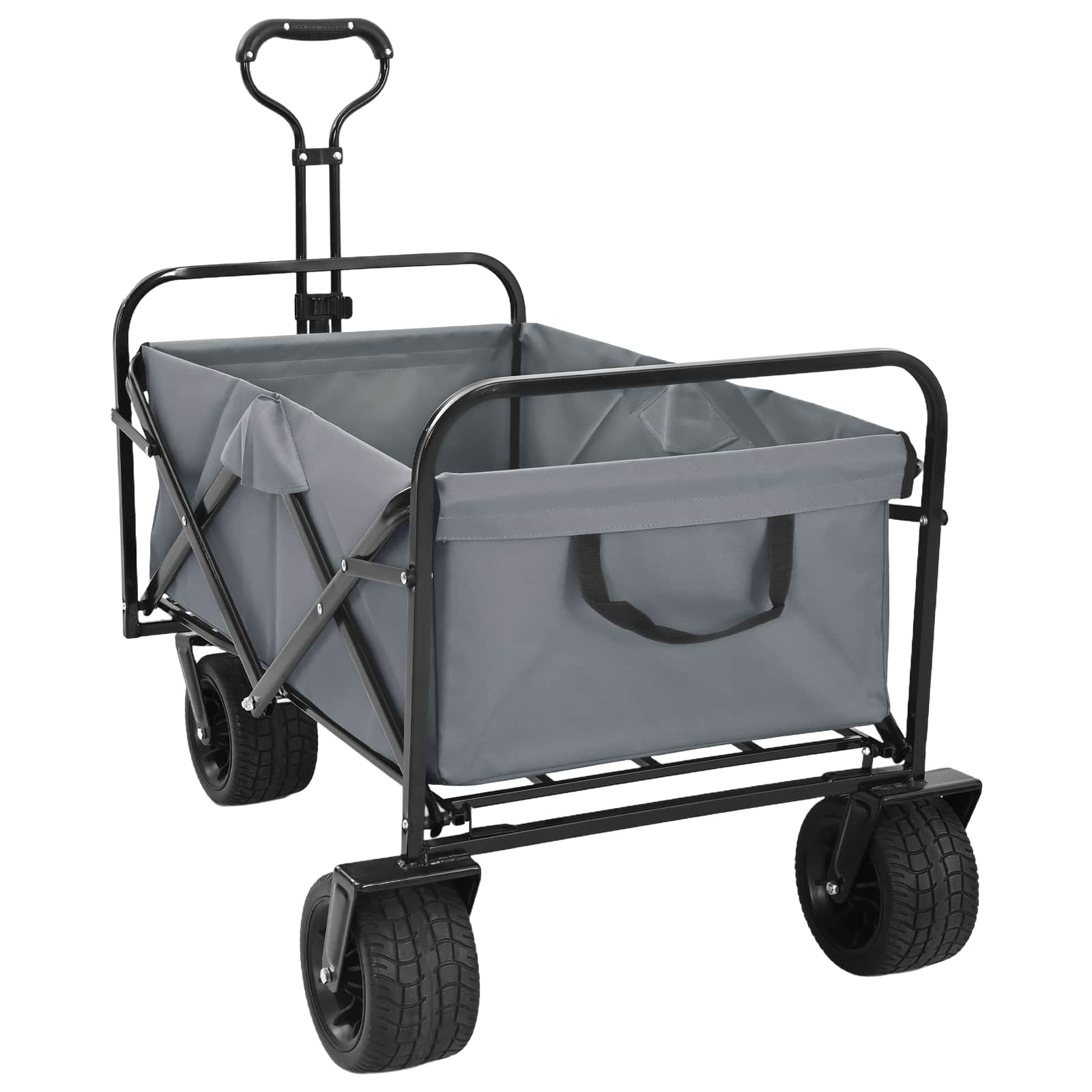Vidaxl opvouwbare boodschappentrolley 89 x 63 x 96 cm grijs 200 kg