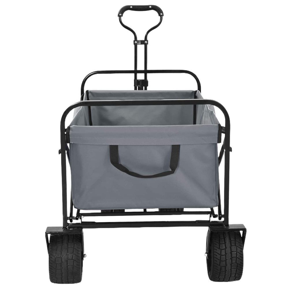 Vidaxl vouwbare handtrolley grijs 89 x 63 x 96 cm staal en oxford stof