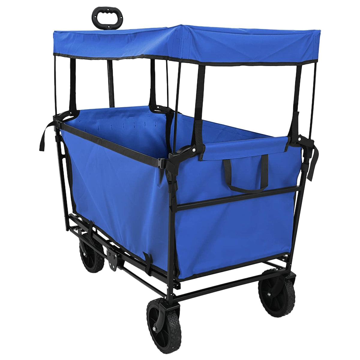 Vidaxl vouwbare winkelwagentje met remmen zwart 105 x 56,5 x 116 cm