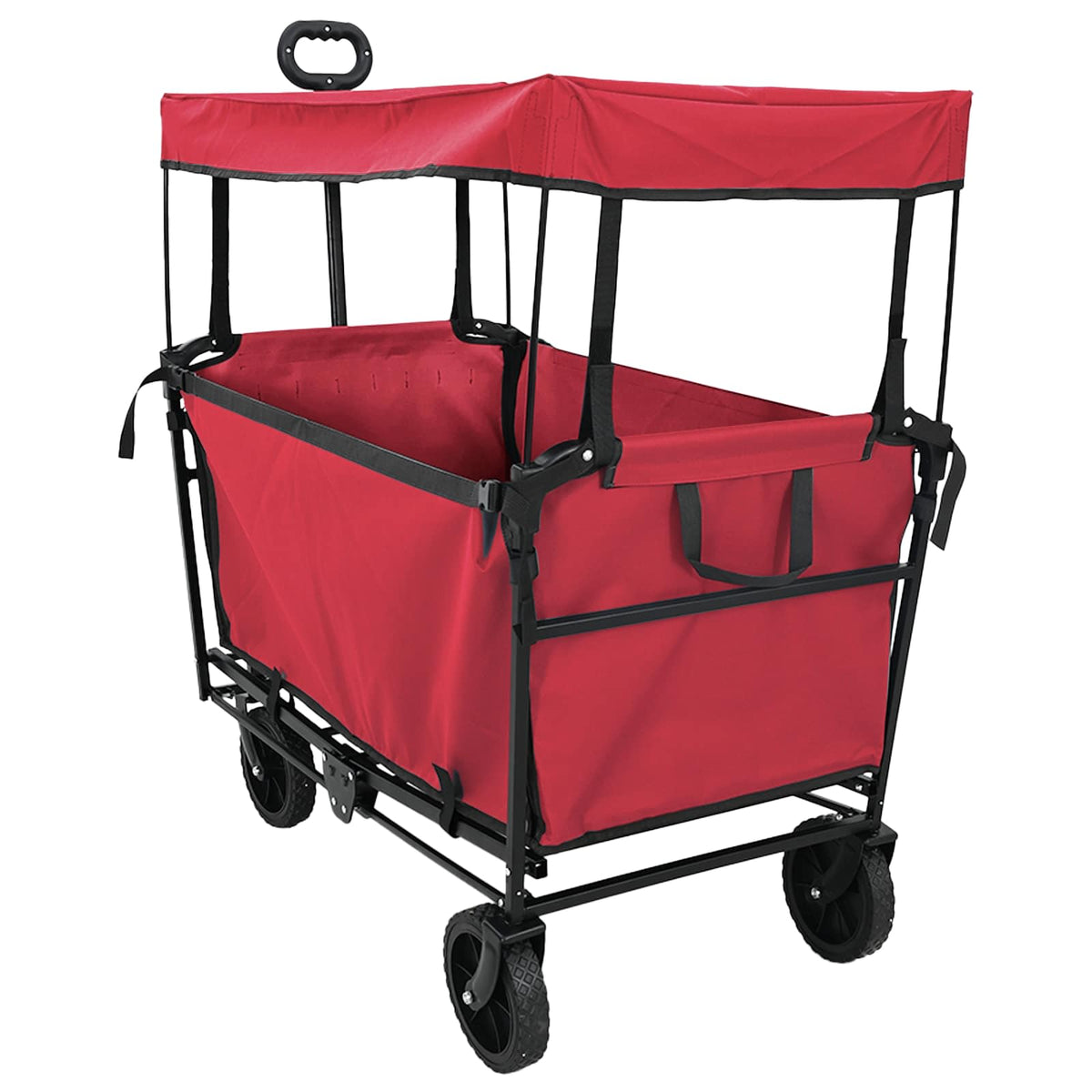Vidaxl vouwbare winkelwagentje met remmen rood 105 x 56,5 x 116 cm