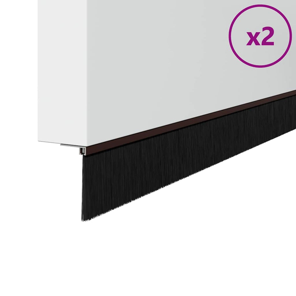 Vidaxl zelfklevende deurborstels 2 pcs bruin 100 cm aluminium legering
