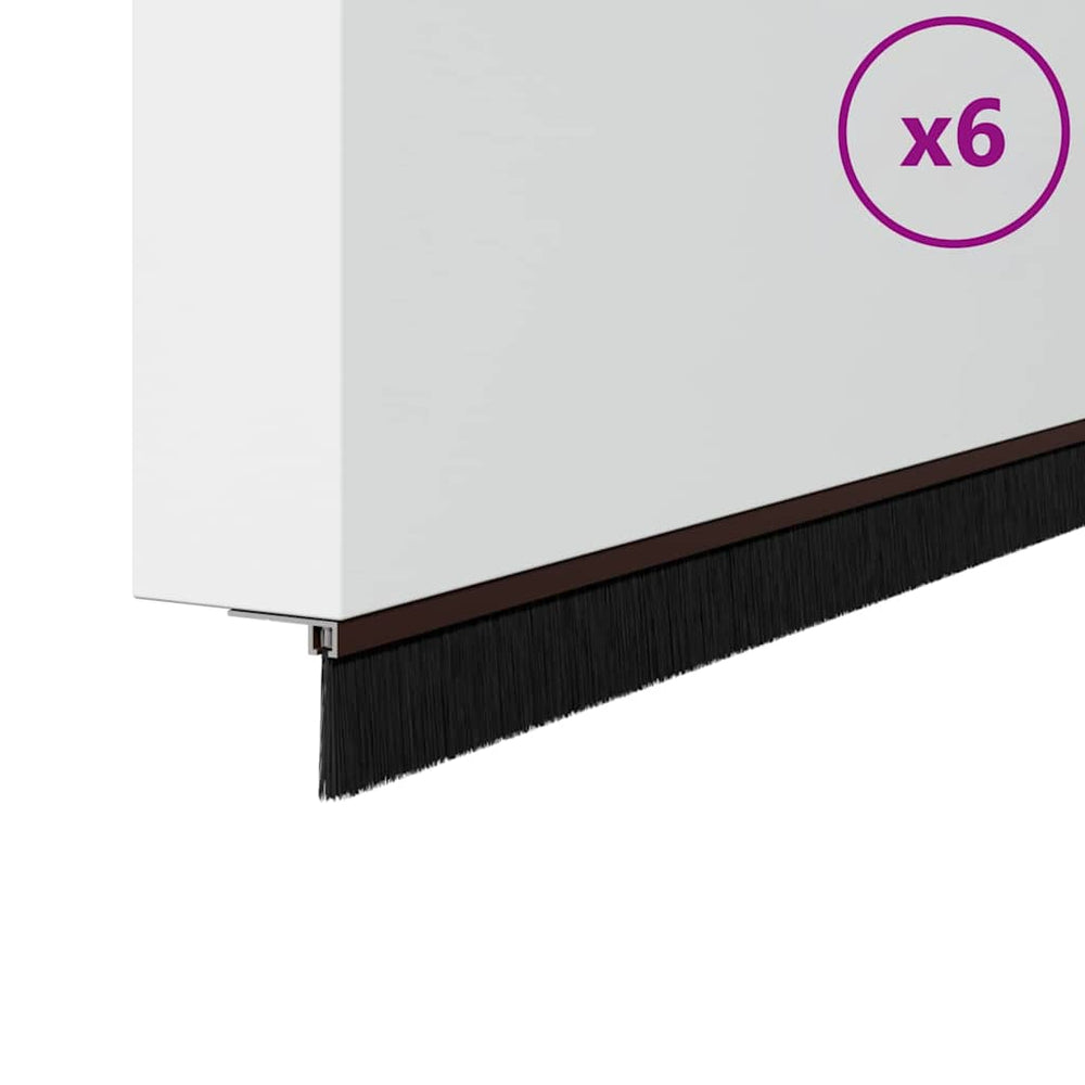 Vidaxl schroefbare deurborstelafsluitingen 6 pcs bruin 100 cm