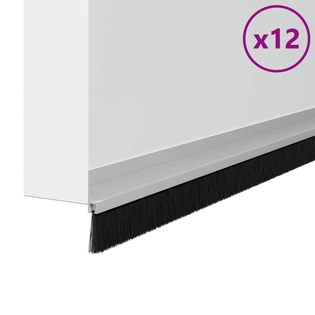 Vidaxl zelfklevende deurborstels 12 pcs zilver 100 cm