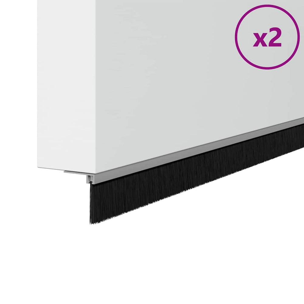 Vidaxl schroefbare deurborstelafsluitingen 2 pcs zilver 100 cm