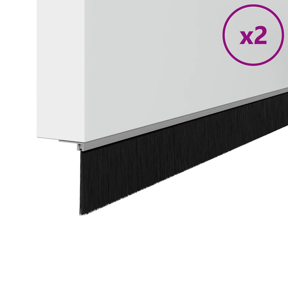 Vidaxl schroefbare deurborstelafsluitingen 2 pcs zilver 100 cm