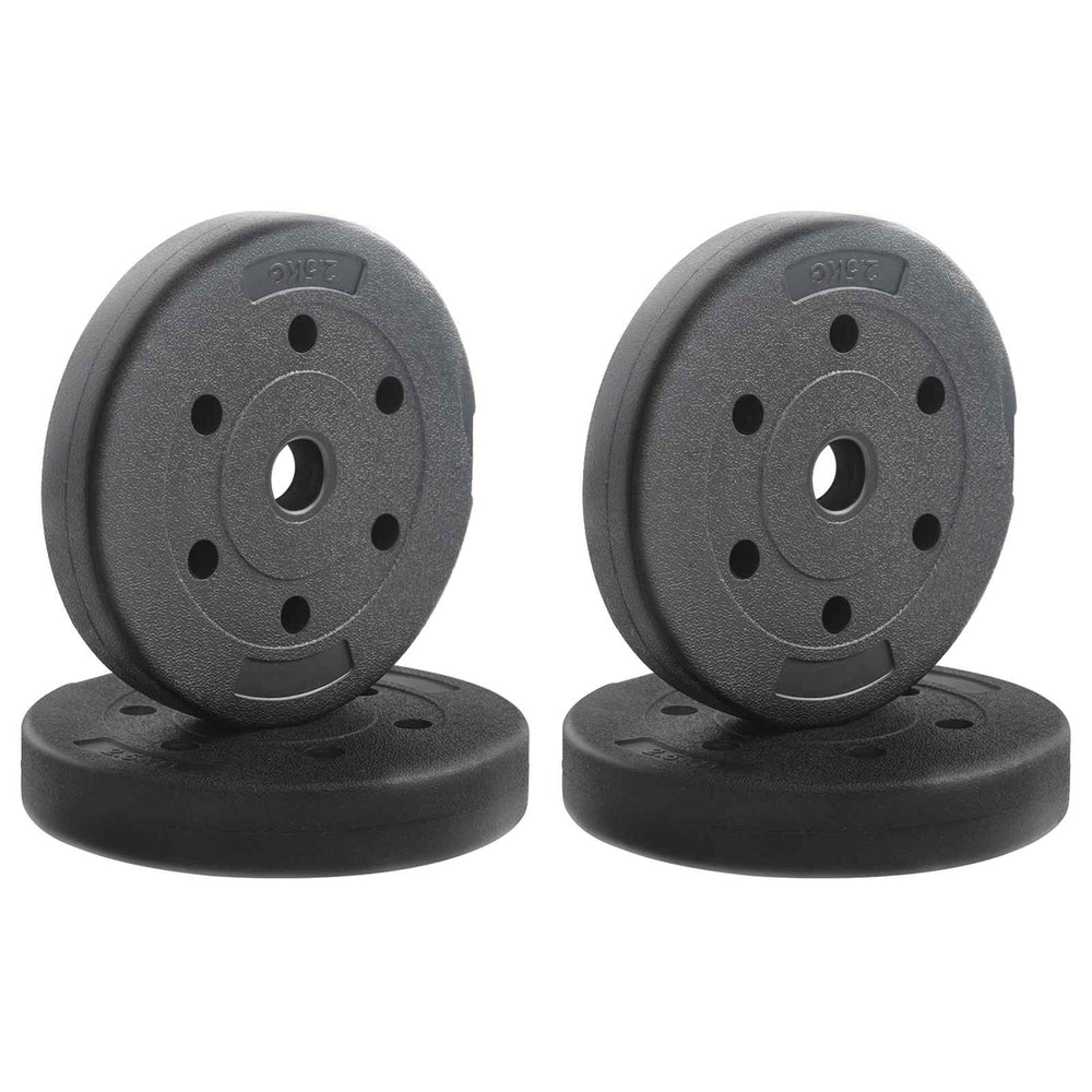 Vidaxl gewichtsplaten 10 kg 4 pcs zwart ø 21,5 x 3,8 cm