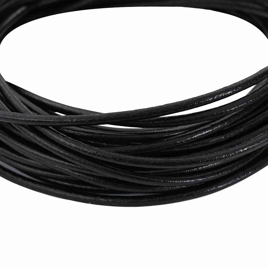 Vidaxl leren koord zwart ø2,5 mm x 10 m leer