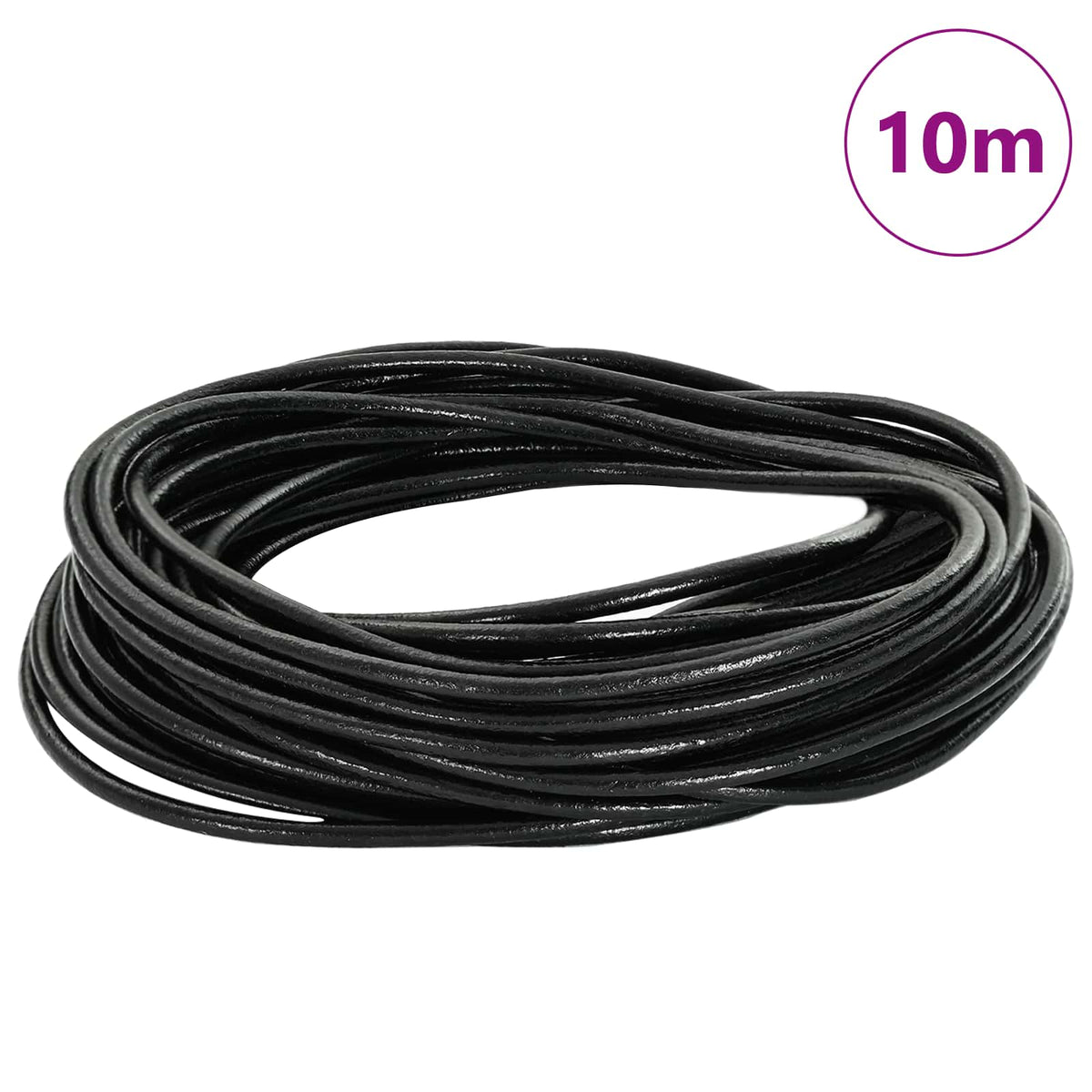 Vidaxl leren koord 1 zwart ø2,5 mm x 10 m leer