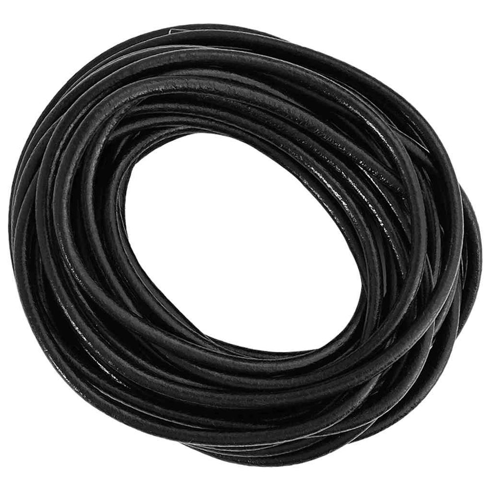 Vidaxl leren koord zwart ø5 mm x 50 m leer