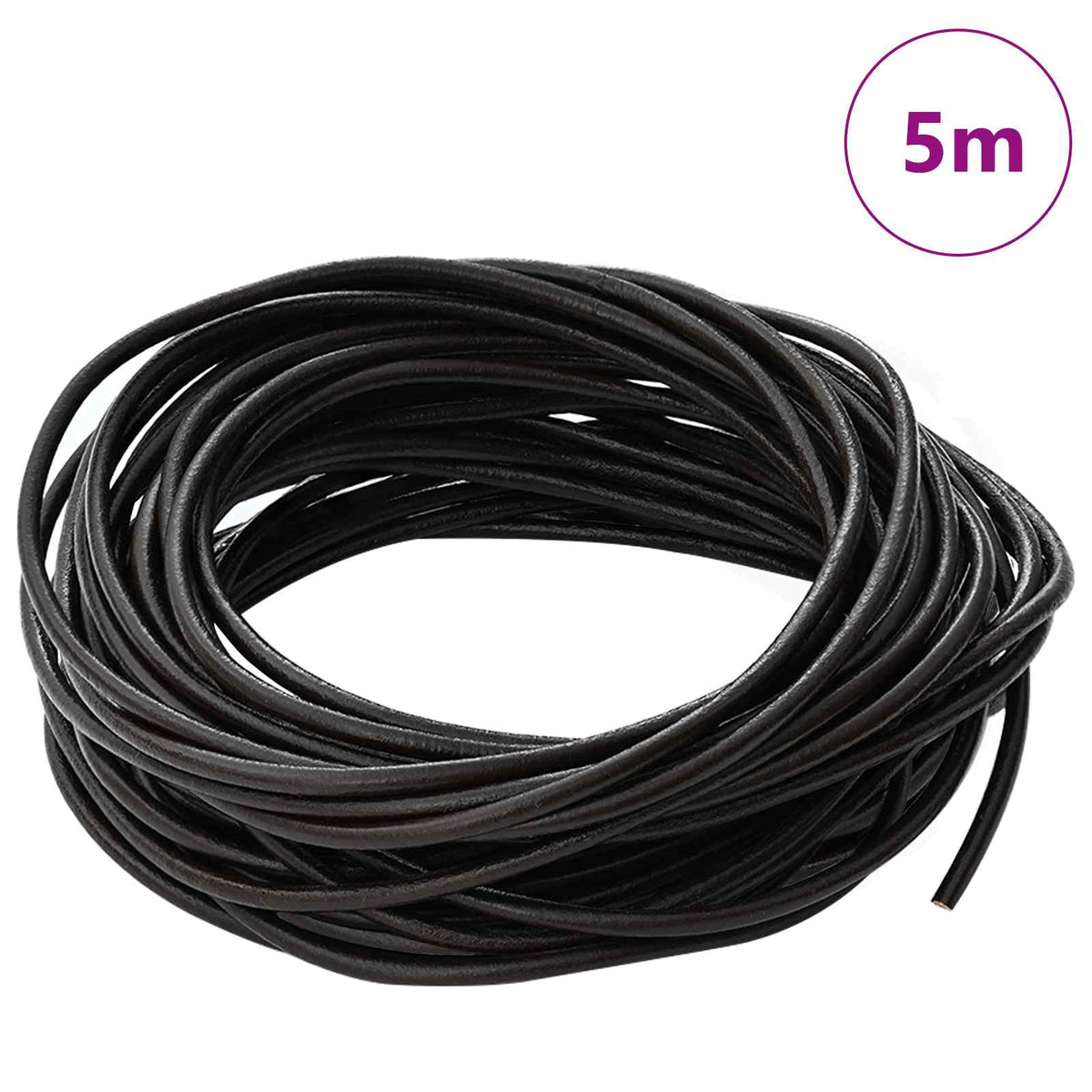 Vidaxl leren koord 1 donkerbruin ø3 mm x 5 m leer