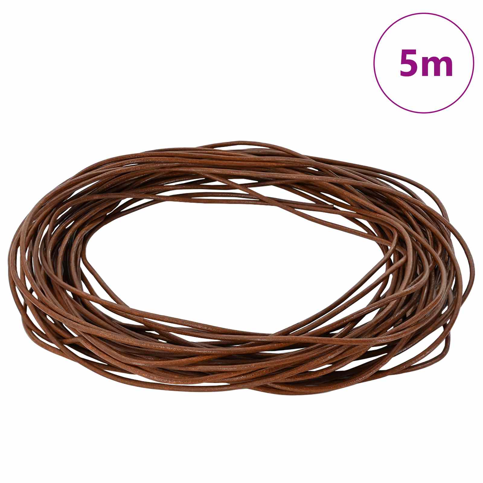 Vidaxl leren koord 1 licht bruin ø1 mm x 5 m leer