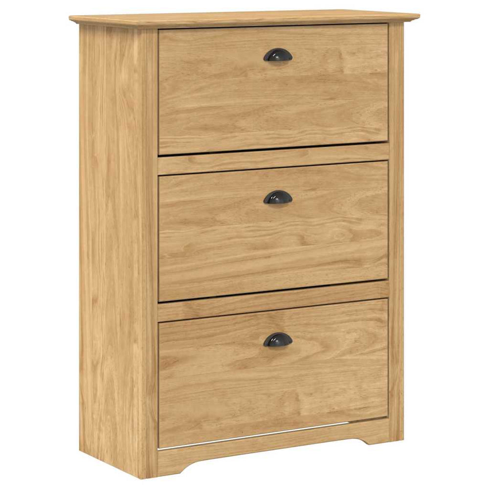 Vidaxl schoenenrek bodo honingbruin 80 x 35 x 118 cm bewerkt hout