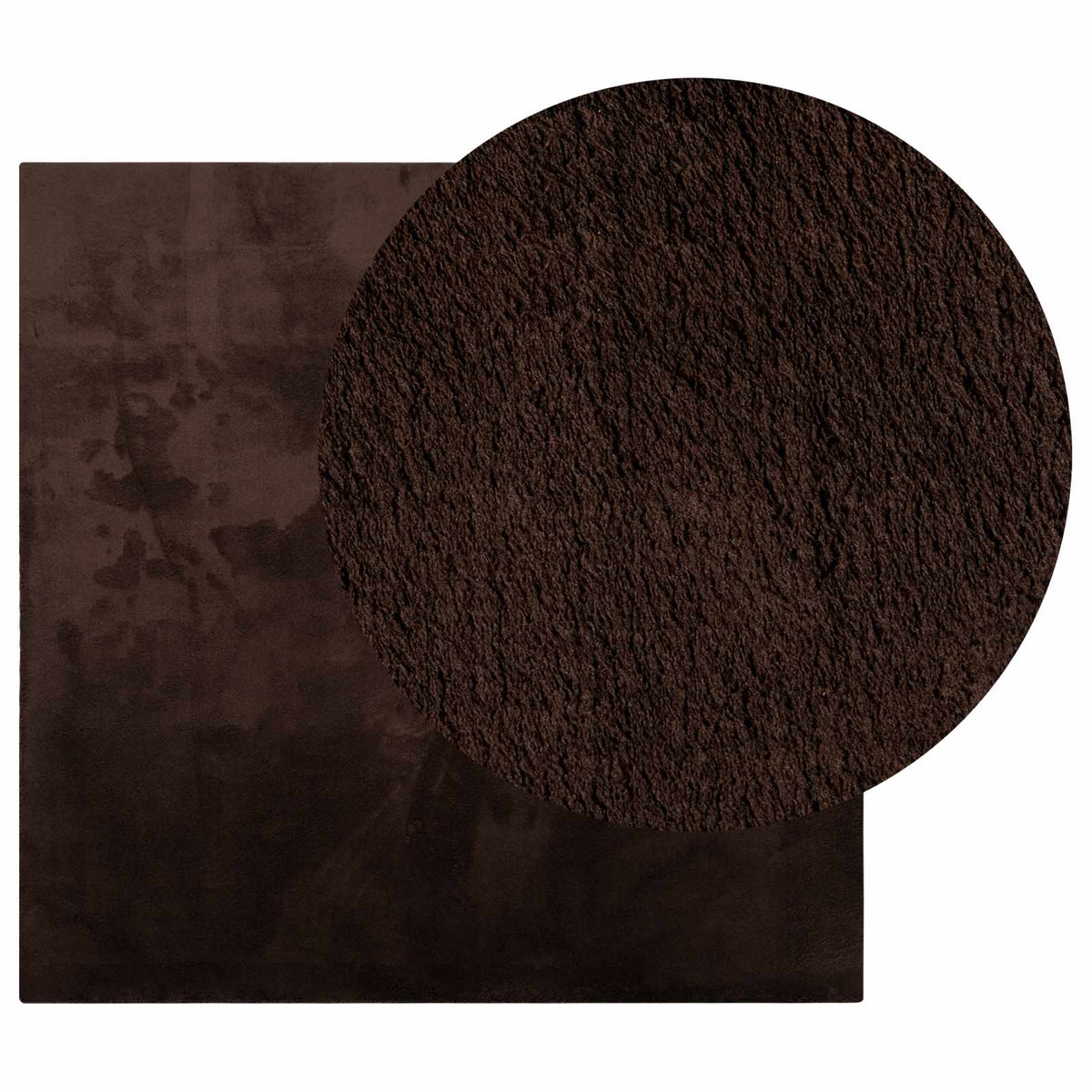 Vidaxl medium pile zachte en wasbare tapijt huarte bruin 240 x 240 cm